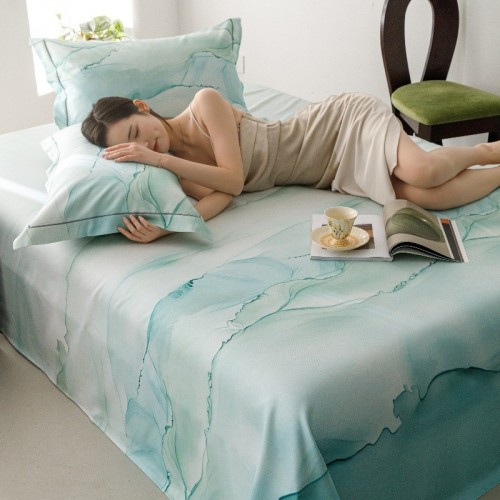 2024新款 天丝竹纤维竹语天丝凉席数码印花软凉席床单床笠